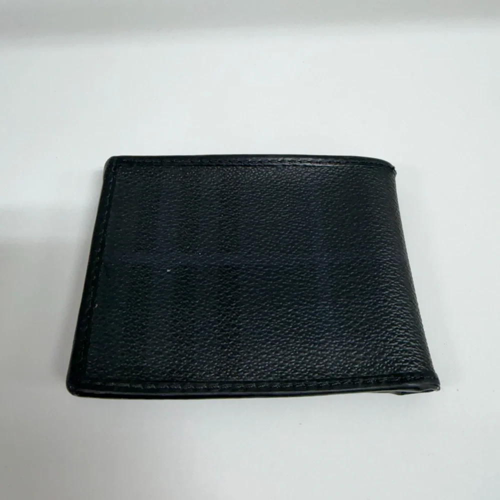 Burberry Men’s Black Leather Bifold Wallet w/ Dust Bag Luxury Classic